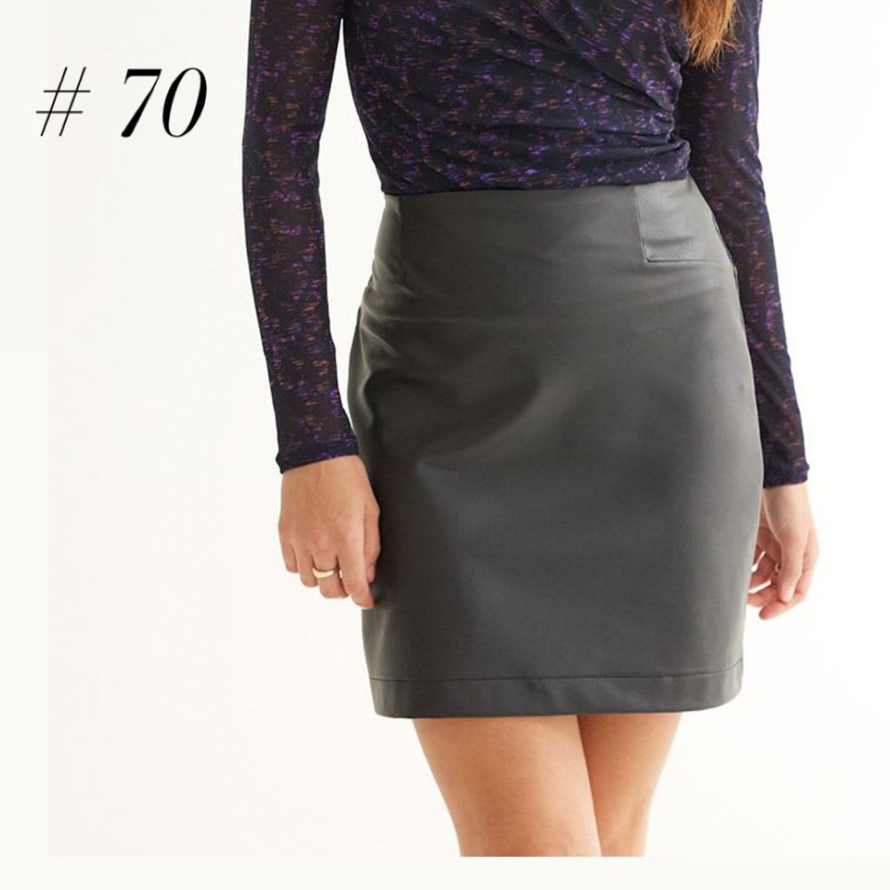 [#70] NWT, Black Pleather Skirt, Size 22